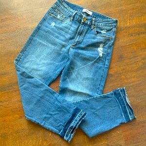 Just Black Denim distressed ankle crop jeans